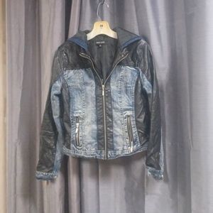 New Look faux leather jean jacket Size L